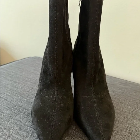 Marc Fisher Black Suede Heeled Boots | Size 5.5 - Picture 2 of 5